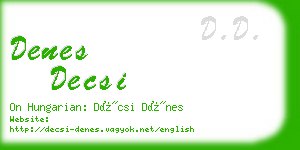 denes decsi business card